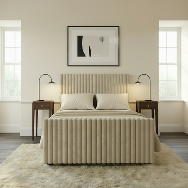 2025 Manhattan Bedframe With Lines Almond Coniston