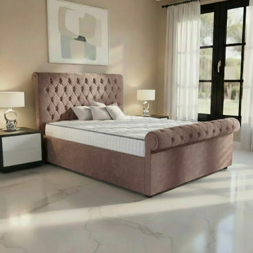 Hamburg Upholstered Ottoman Bed - Mauve Naples