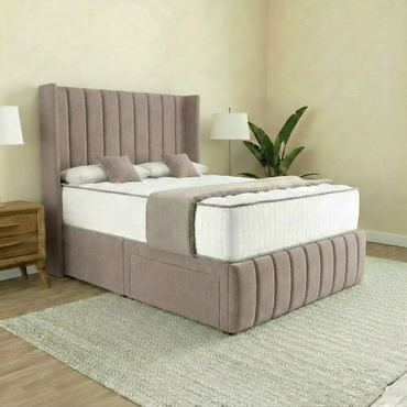 Luna Wingback Divan Bed - Seal Grey Naples