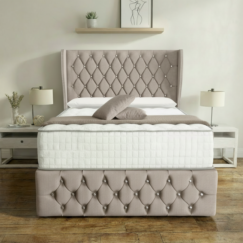 Lyon Ottoman Divan Bed - Seal Grey Naples