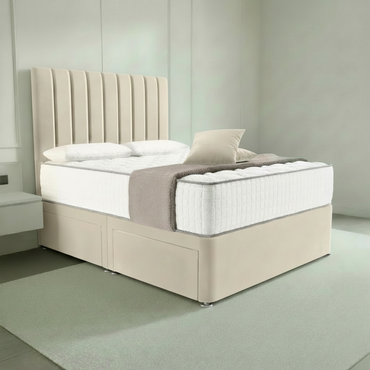 Budapest Divan Bed - Cream Plush Velvet