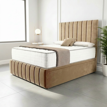Sydney Ottoman Divan Bed - Mink Plush Velvet