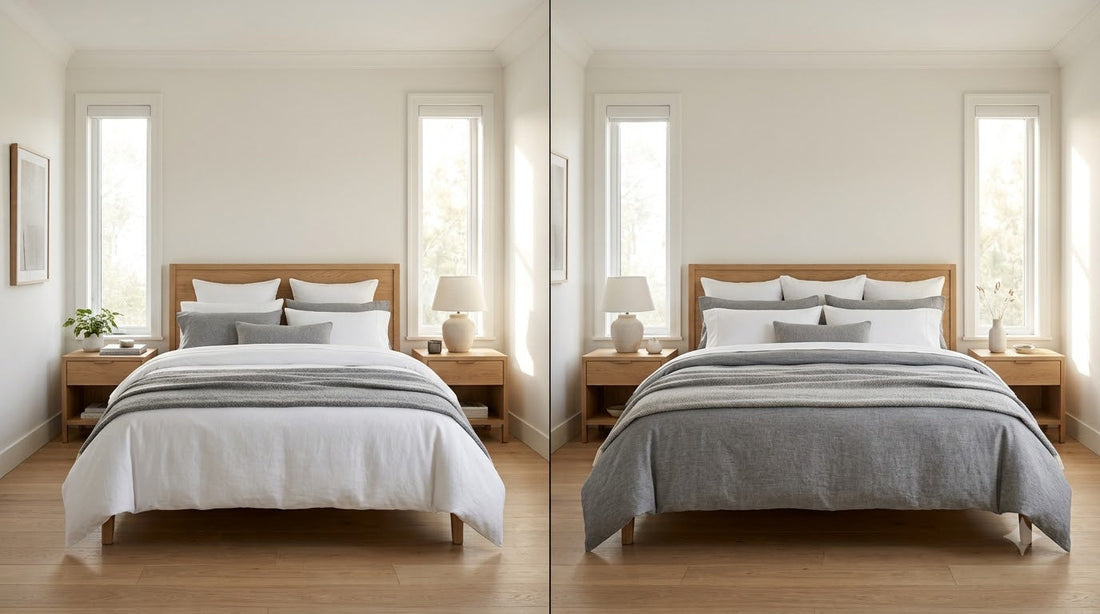 King and super king beds compared side by side