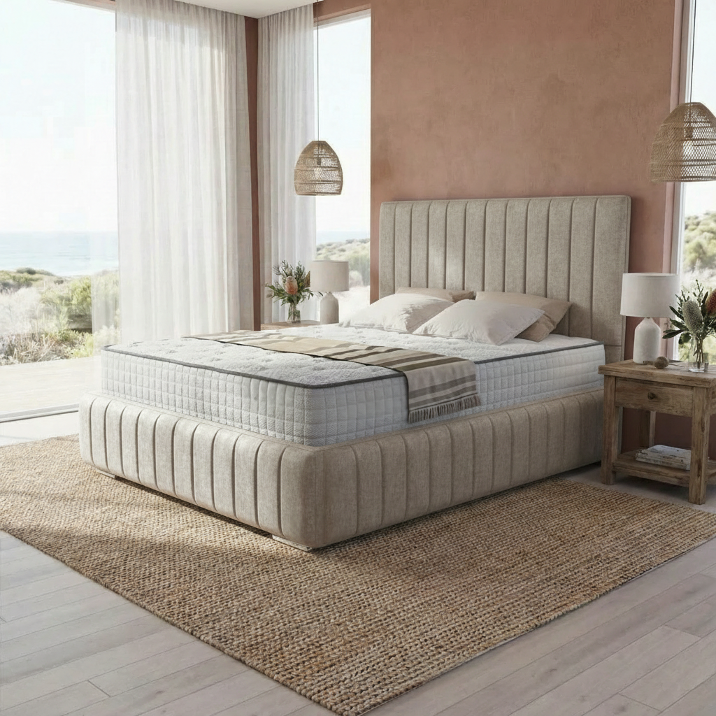 Venice Upholstered Ottoman Bed - Seal Grey Naples