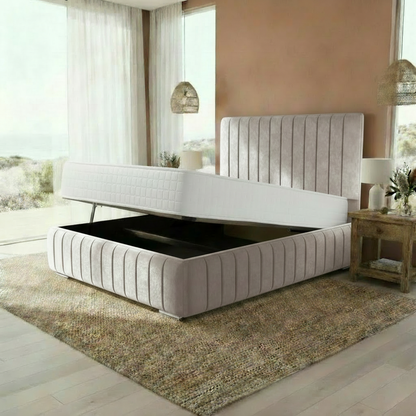 Venice Upholstered Ottoman Bed - Seal Grey Naples