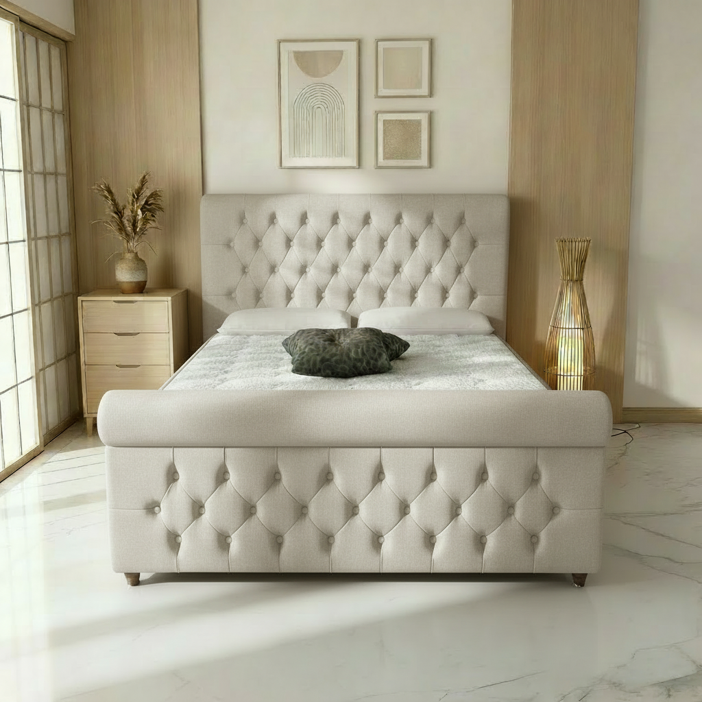 Perth Upholstered Ottoman Bed - Seal Grey Naples