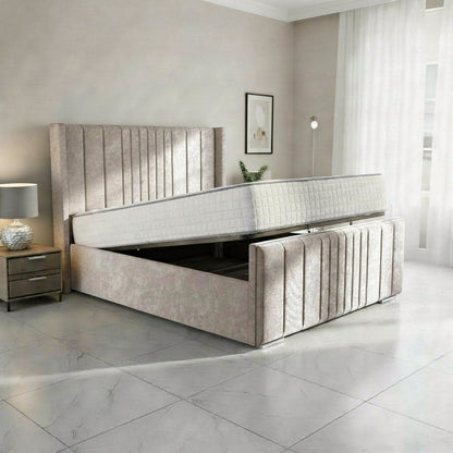 Oxford Upholstered Ottoman Bed - Seal Grey Naples