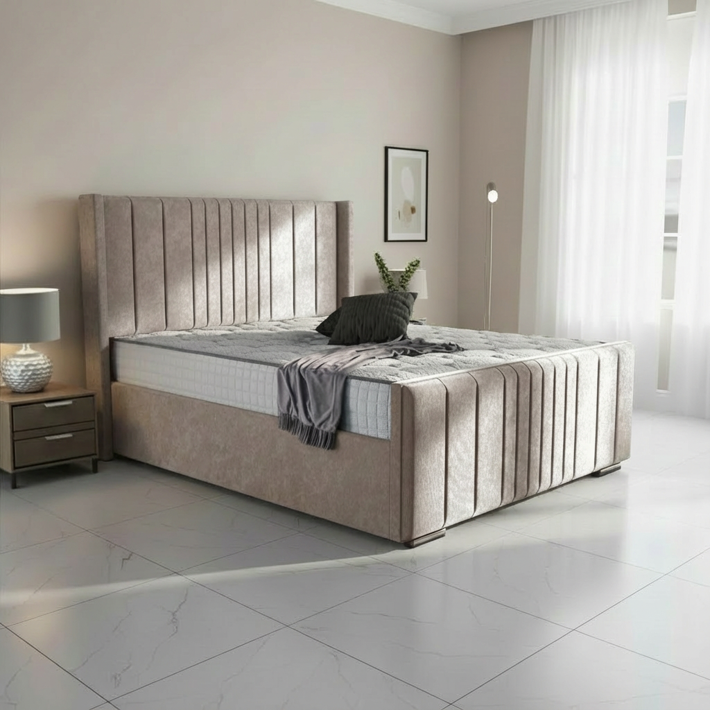 Oxford Upholstered Ottoman Bed - Seal Grey Naples