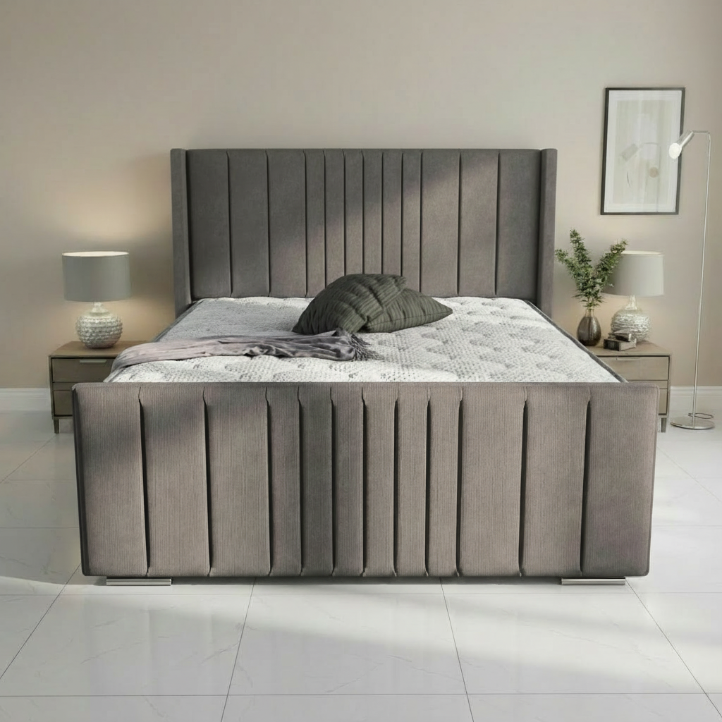 Oxford Upholstered Ottoman Bed - Slate Grey Naples