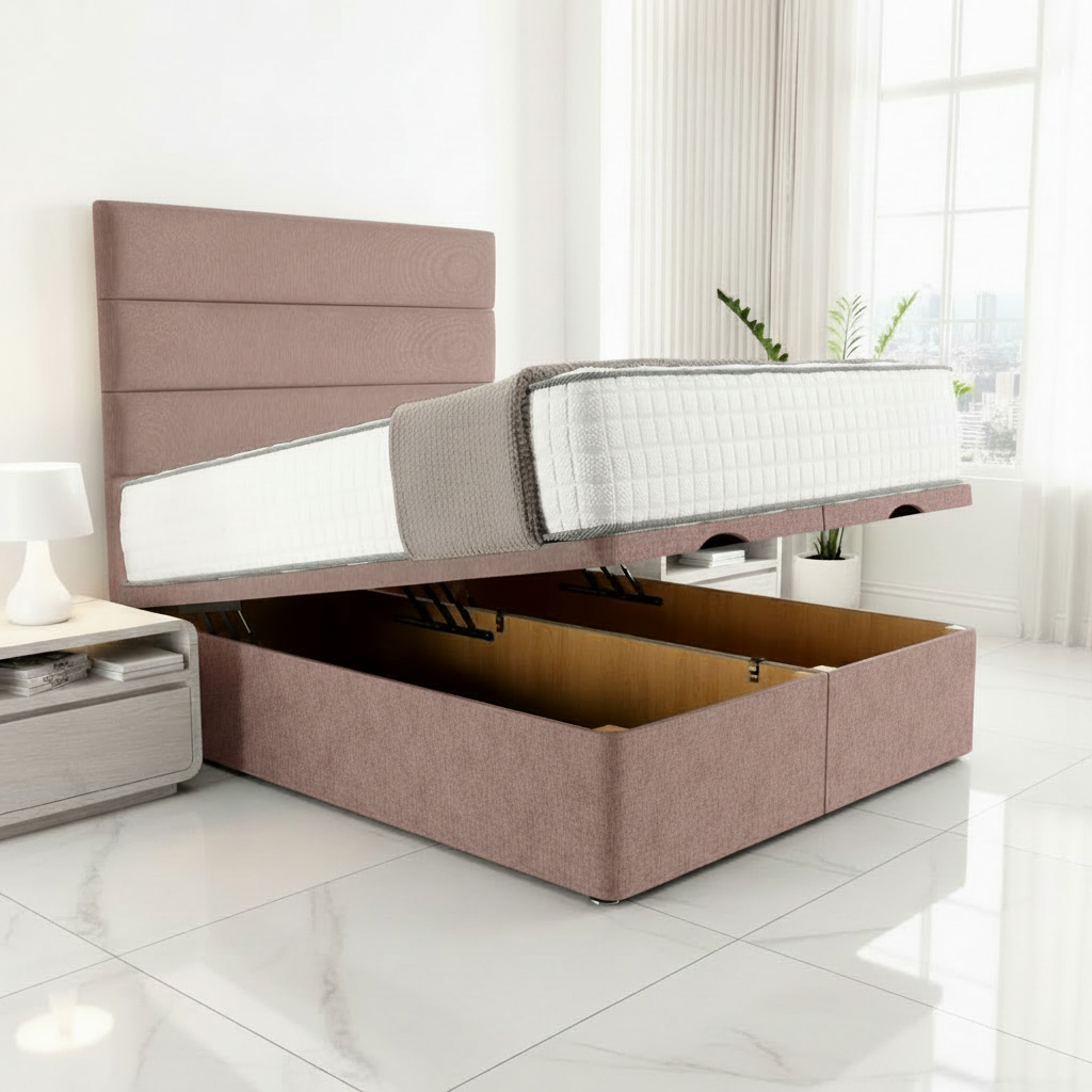 Florence Ottoman Divan Bed - Mauve Naples