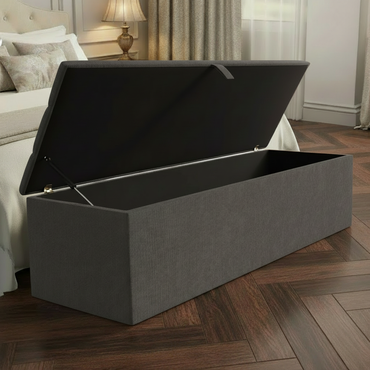 Athens Ottoman Storage Box – Slate Grey Naples