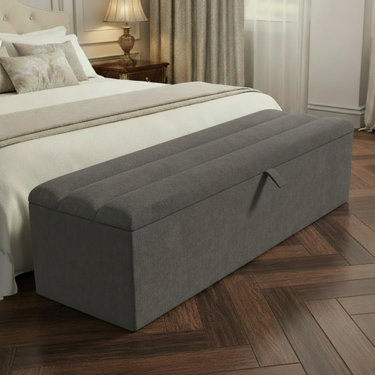 Athens Ottoman Storage Box – Slate Grey Naples
