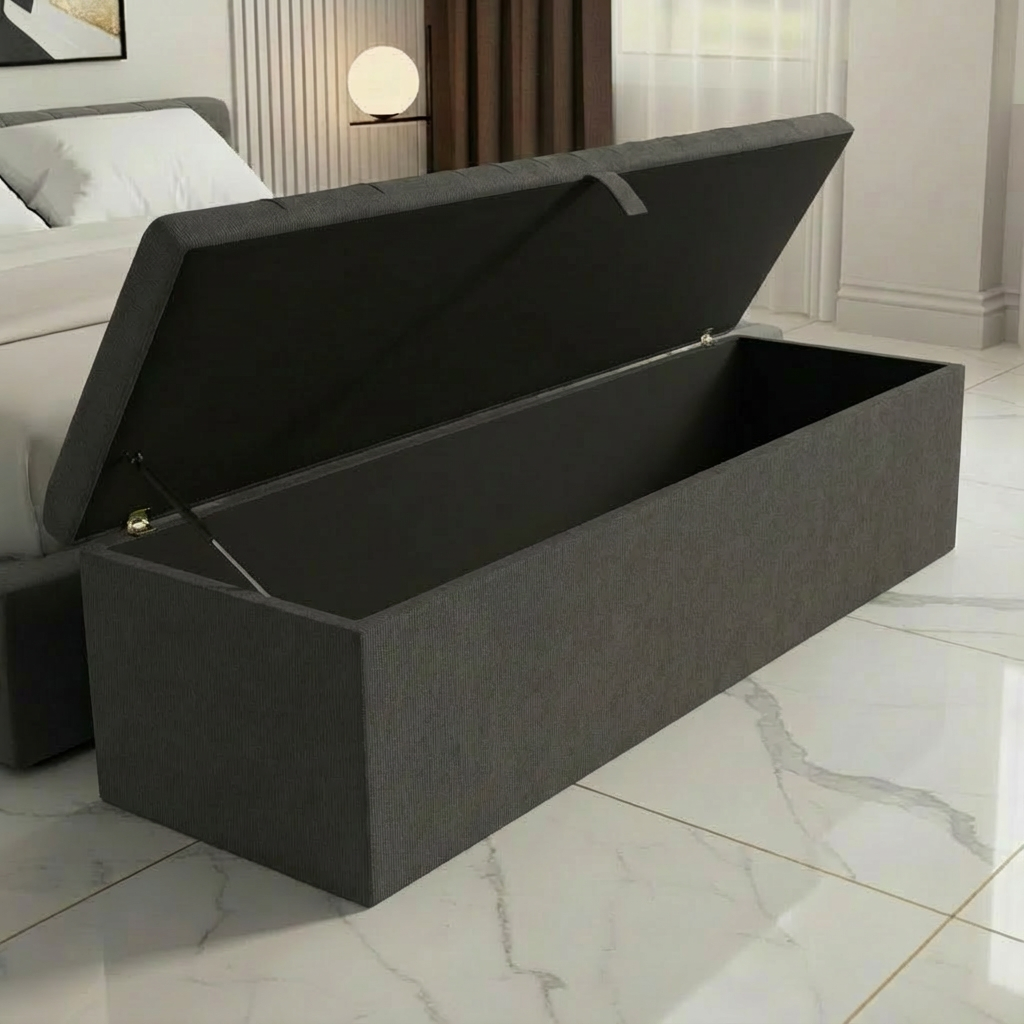Cambridge Ottoman Storage Box – Slate Grey Naples