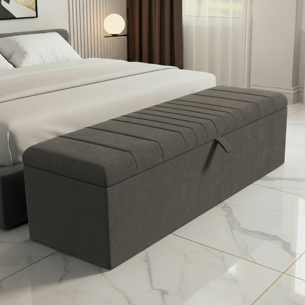 Cambridge Ottoman Storage Box – Slate Grey Naples