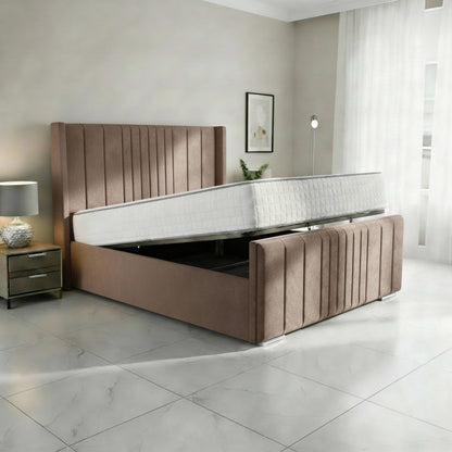 Oxford Upholstered Ottoman Bed - Mauve Naples