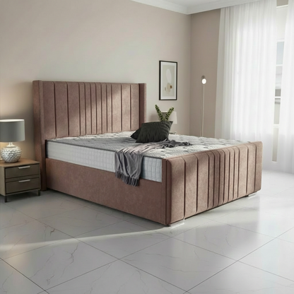 Oxford Upholstered Ottoman Bed – Mauve Naples