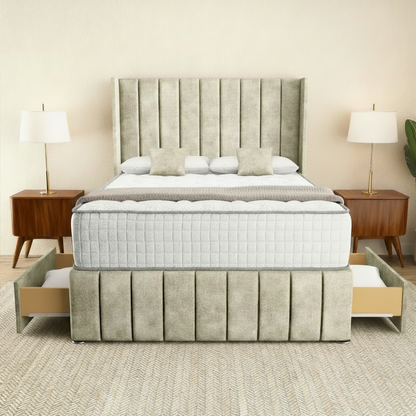 Cidra Wingback Divan Bed - Almond Coniston
