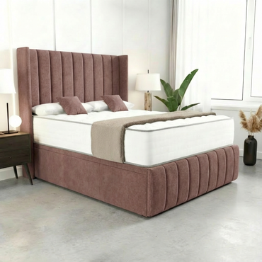 Luna Wingback Ottoman Divan Bed - mauve Naples