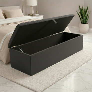 Dallas Ottoman Storage Box - Slate Grey Naples