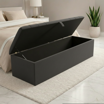 Dallas Ottoman Storage Box - Slate Grey Naples