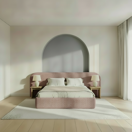 Egerie Curved Teddy Ivory Bed mavue naples