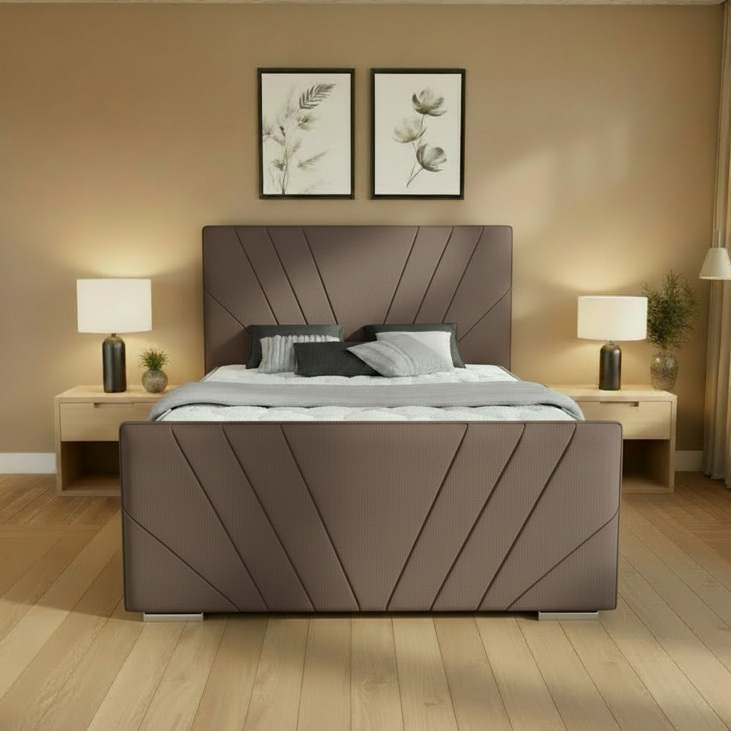 Bali Sunset Upholstered Ottoman Bed - Mauve Naples