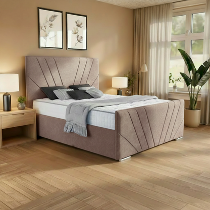 Bali Sunset Upholstered Ottoman Bed – Mauve Naples