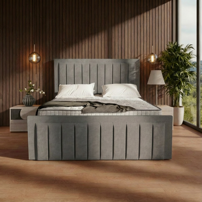Edinburgh Upholstered Ottoman Bed - Slate Grey Naples