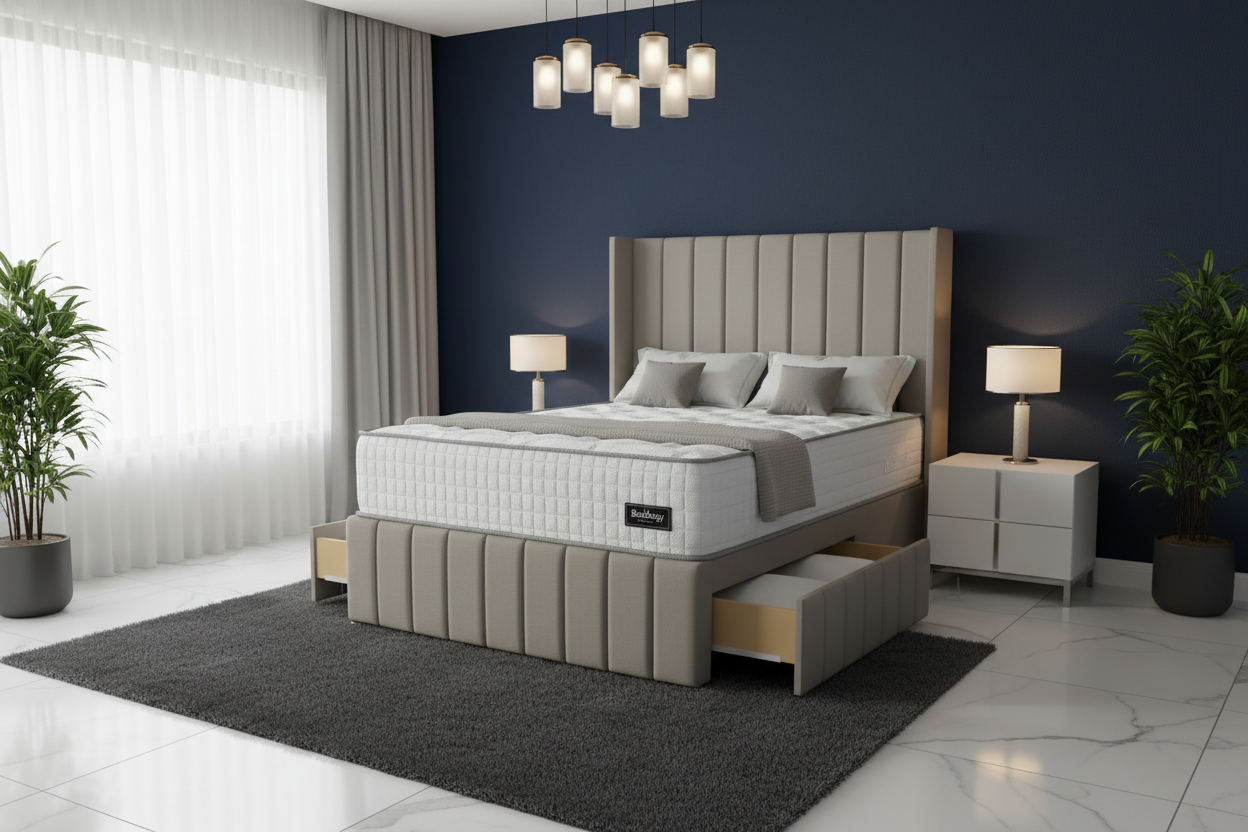 Isla Wingback Divan Bed – Seal Grey Naples