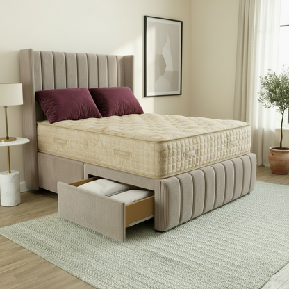 Isla Wingback Divan Bed – Seal Grey Naples