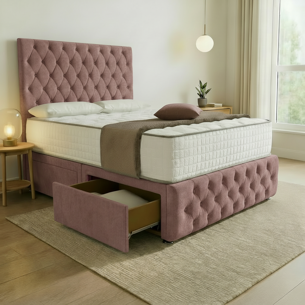Kiev Divan Bed - Mauve Naples