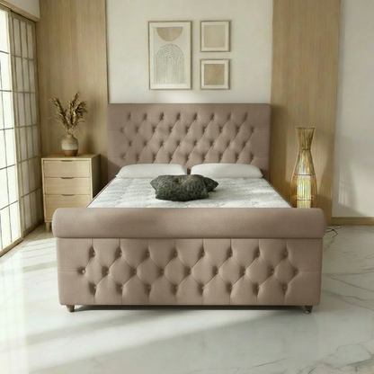 Perth Upholstered Ottoman Bed - Mauve Naples