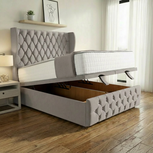 Lyon Ottoman Divan Bed - Seal Grey Naples