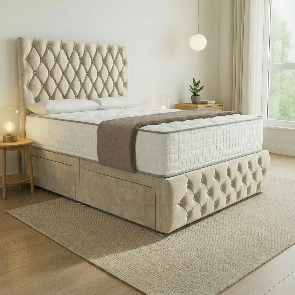 Moscow Divan Bed Almond Coniston