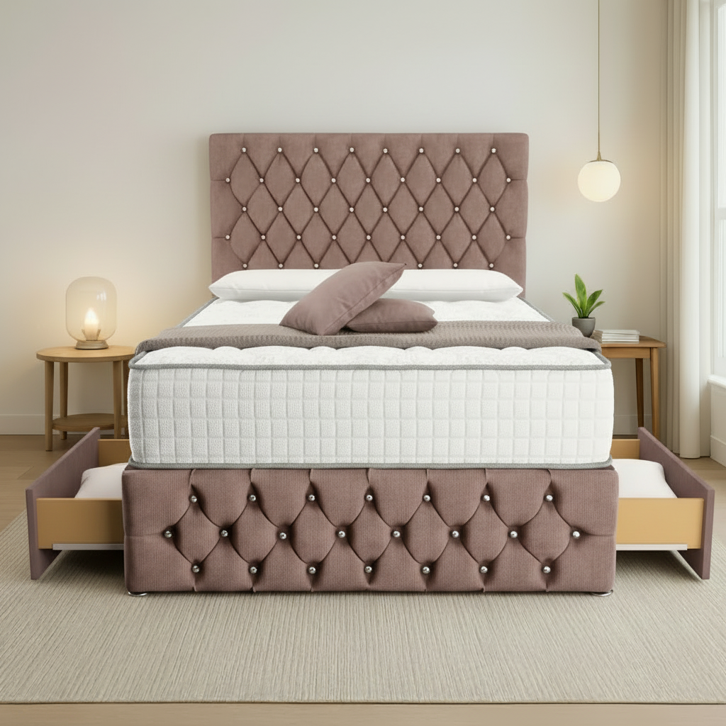 Kiev Divan Bed - Mauve Naples