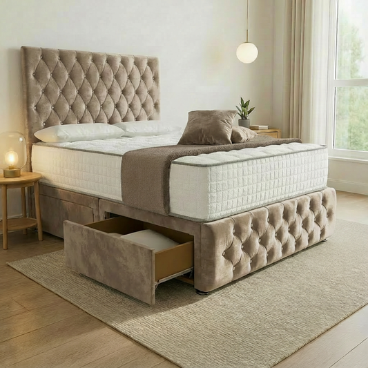 Moscow Divan Bed Mink Plush Velvet
