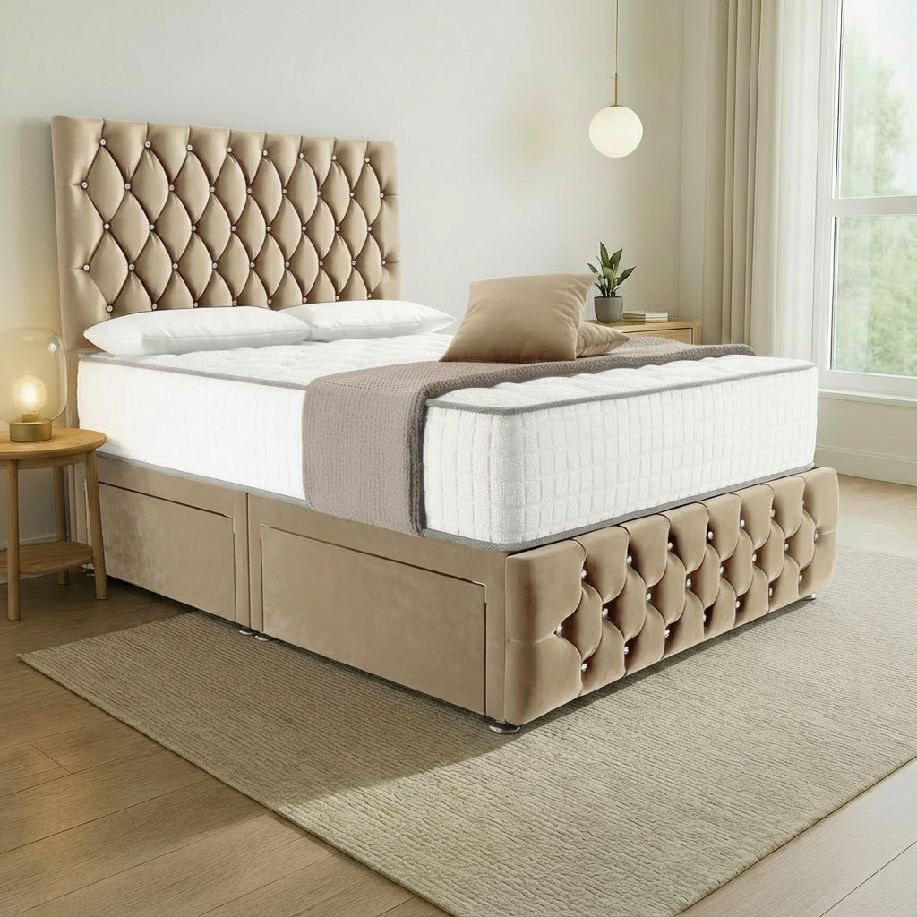 Moscow Divan Bed Mink Plush Velvet