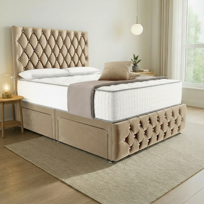 Moscow Divan Bed Mink Plush Velvet