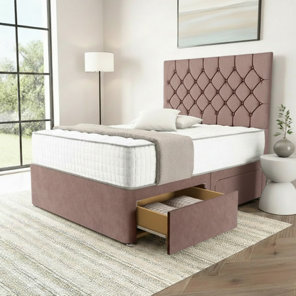 Granada Chesterfield Divan Bed - Mauve Naples
