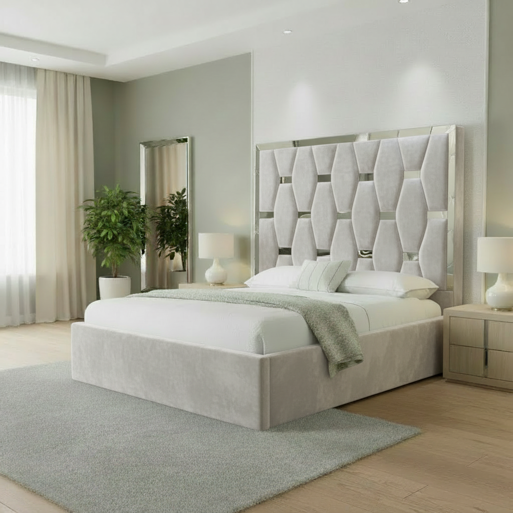 Silver Stripes Silver Plush Velvet