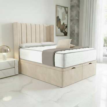 Vienna Ottoman Divan Bed - Cream Plush Velvet