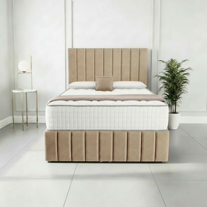 Sydney Ottoman Divan Bed Mink Plush Velvet