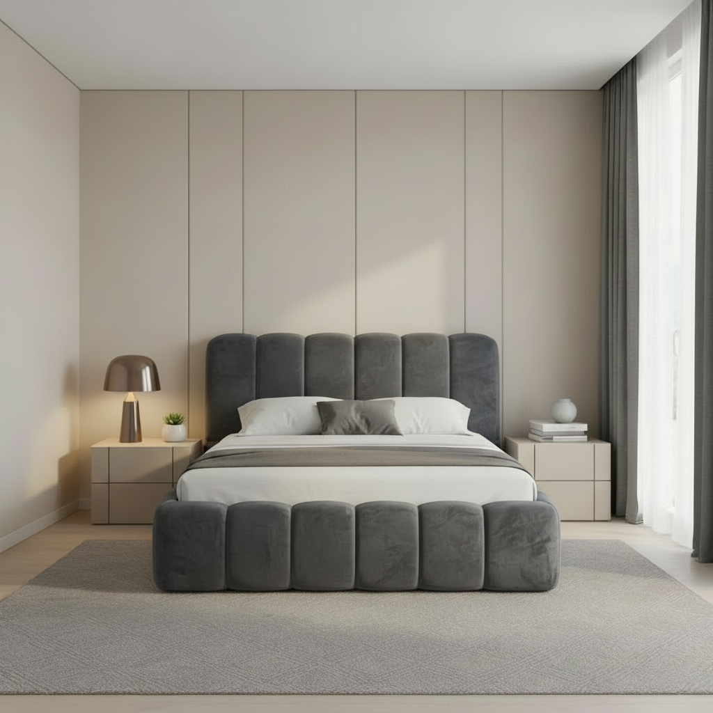 The New Premium Teddy Boucle Fur 2025 Bedframe Steel Plush Velvet