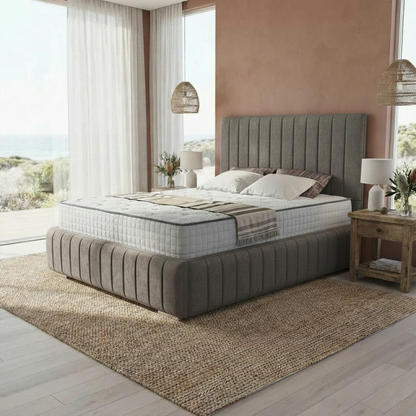 Venice Upholstered Ottoman Bed - Slate Grey Naples