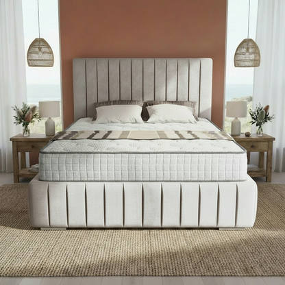 Venice Upholstered Ottoman Bed - Seal Grey Naples