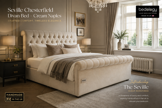 The Kensington Chesterfield Divan Bed – Cream Naples