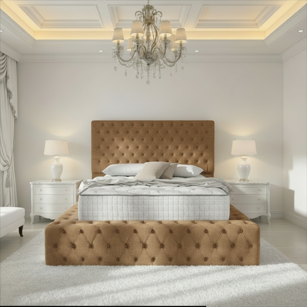 Diplomat Upholstered Ottoman Bed- Mink Naples