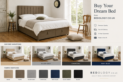 Promotional bed advertisement from Bedology.co.uk