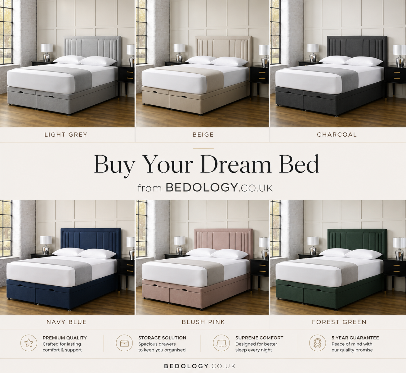 Miami Ottoman Divan Bed Set